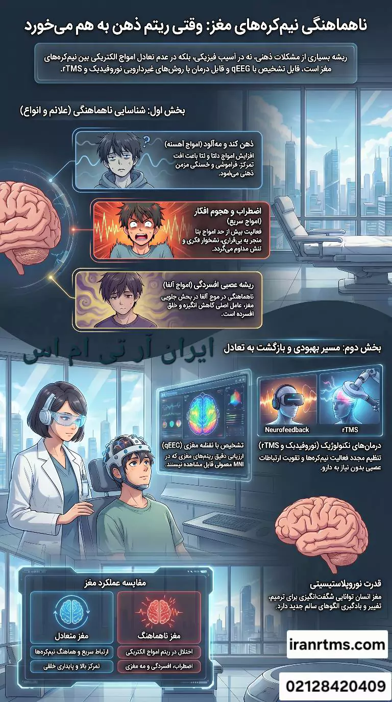اینفوگرافی جامع ناهماهنگی نیم کره های مغزی
